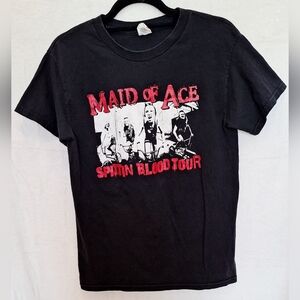 Maid of Ace Shirt Spittin Blood Tour 2014 Punk Rock Band Tee Black Small Alstyle